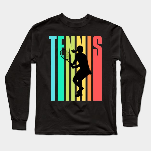 US Open Tennis Player Silhouette Long Sleeve T-Shirt by TopTennisMerch